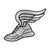 LegsMcShufflin Silver Winged Shoe Sticker